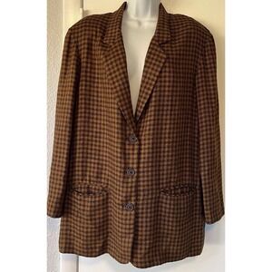 Blazer & Vest Woman's Size 14-16 Houndstooth Retro Punk Madonna VTG 80's